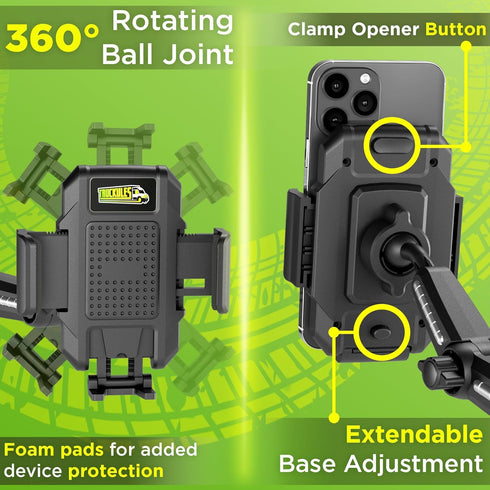 Truck Phone Holder Mount Heavy Duty Cell Phone Holder for Truck Dashboard Windshield, Compact 10.3 inch Arm, Super Suction Cup & Stable, Compatibl...